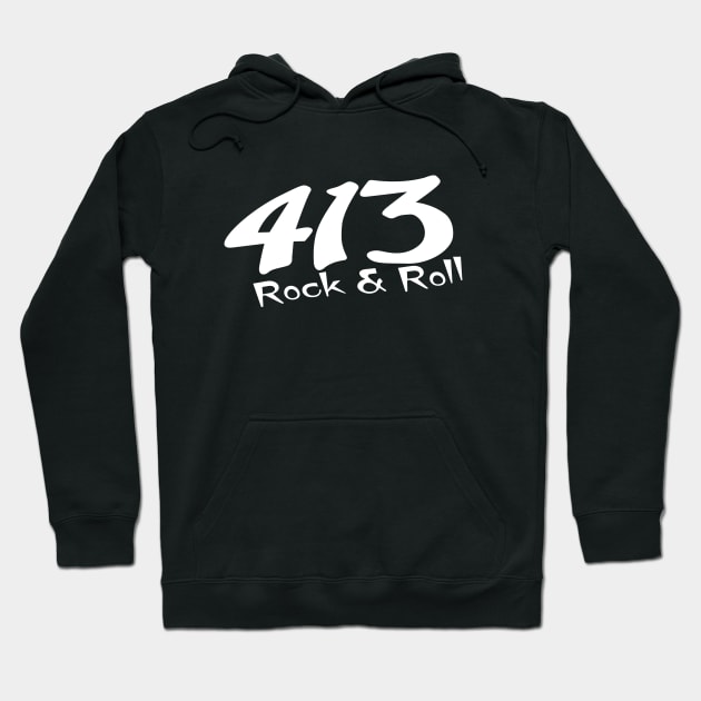 413 - White Logo Hoodie by Rockat413